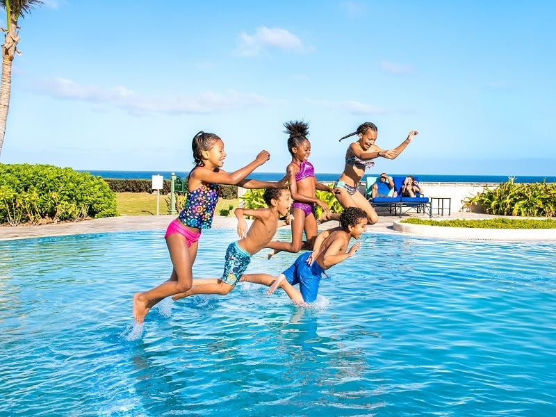 Kids having fun in Barbados
