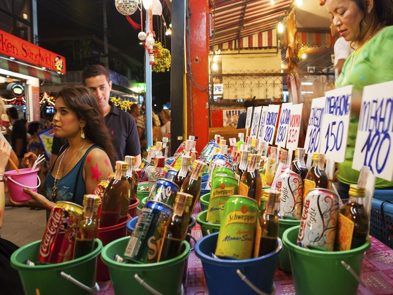 Koh Phangan full moon party drinks stall
