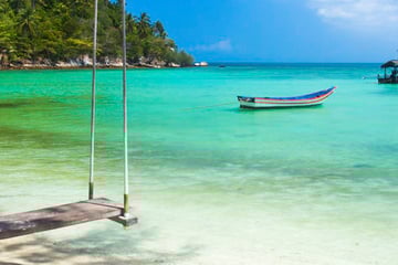 Beach in Koh Samui with a swing