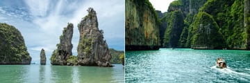 Limestone karsts in Koh Yao and Phuket