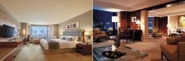 Kowloon Shangri La, Deluxe Harbour View Room and Presidential Suite Living Room