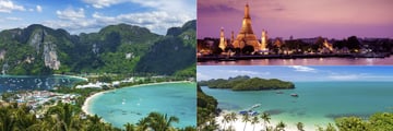 Krabi Islands, Wat Arun Temple, Bangkok & a beach in Krabi