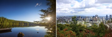 Lake in Trois-Rivieres & Montreal Cityscapes
