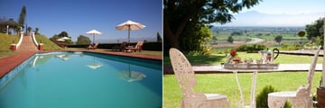 Main Pool and The View from a Luxury Room at La Plume Boutique Hotel and Spa