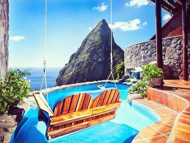 Ladera's incredible views of the Pitons