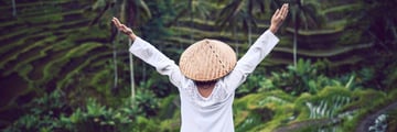 Lady in the rice paddies, Indonesia