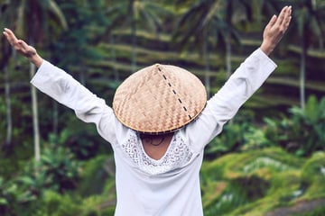 Lady in the rice paddies, Indonesia