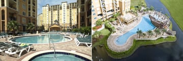 Lake Buena Vista Resort Village & Spa Resort, Pools, Aerial View Resort and Pirate Pool