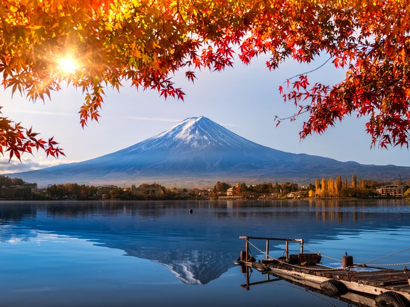 Mount Fuji overlooking Lake Kawaguchiko
