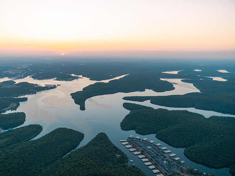aerial view of Lake of the Ozarks
