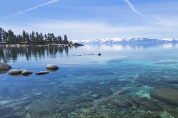 Crystal clear waters at Lake Tahoe, California