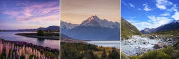 Scenery in Lake Tekapo, Lake Pukaki & Mount Cook National Park