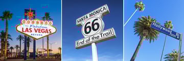 Las Vegas, Santa Monica & Hollywood street signs