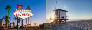 Las Vegas welcome sign & Cocoa Beach, Orlando