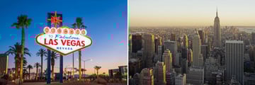 Welcome to Las Vegas sign & New York City