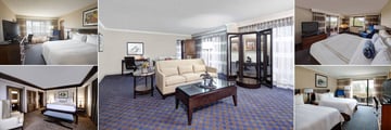 Lexington Griffin Gate Marriott Resort & Spa, (clockwise from top left): King Guest Room, Suite Living Area, Resort View King, Queen-Queen with Balcony and Presidential Suite   