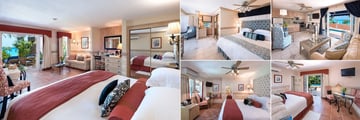Little Arches Boutique Hotel, (clockwise from left): Luxury Ocean Suite, Ocean Deluxe Room, Luxury Ocean Suite Bedroom and Living Area, Poolside Deluxe Room and Garden Standard Room
