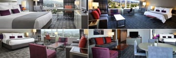 Loews Hollywood Hotel, (clockwise from top left): Capitol View King Room, Studio Suite, Corner Suite and Studio King Suite with City Views 