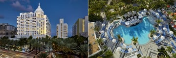 Loews Miami Beach Hotel, Exterior and Aerial View of Pool and Cabanas