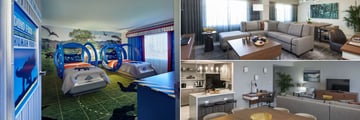 Loews Royal Pacific Resort at Universal Orlando, Jurassic World Kids' Suite, Hospitality Suite Lounge and Hospitality Suite Kitchen and Dining