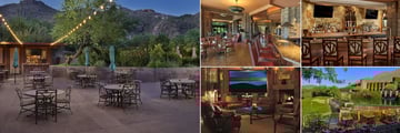 Loews Ventana Canyon Resort, (clockwise from left): Bills Grill, Flying V Bar & Grill, Flying V Bar, Flying V Bar and Grill Outdoor Deck and Flying V Lounge 