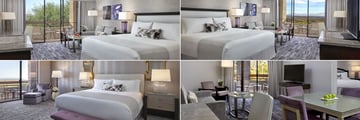 Loews Ventana Canyon Resort, (clockwise from top left): Standard Patio Room, Grand Skyline Mountain View Room, Tuscon Suite Mountain View and Presidential Suite