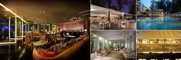 Lone Pine Hotel, (clockwise from left): Batu Bar, The Bungalow, Pool at Night, Hotel Bar and Lepak Corner