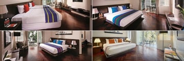 Lone Pine Hotel, (clockwise from top left): Deluxe Room, Deluxe Suite, Super Deluxe Room and Grand Deluxe Suite