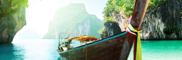 Traditional longtail boat in Krabi