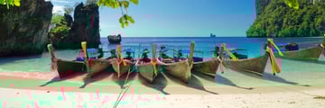 Longtail boats docked in Krabi