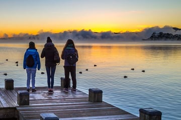 Looking towards Mokoia Island from Lake Rotorua