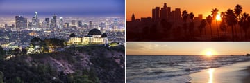 City and beach landscapes of Los Angeles, California