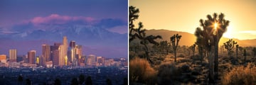 Los Angeles Skyline & The Mojave Desert
