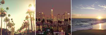 Sunset Blvd, City Skyline & Malibu Beach, Los Angeles
