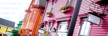 Bright architecture in Lunenburg, Nova Scotia