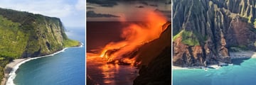 Coastal scenery Hawaii Island and Kauai