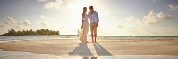 Romance at sunset at LUX* South Ari Atoll