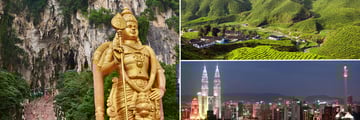 Luxury Malaysia Explorer; Batu Caves, Cameron Highlabnds and Kuala Lumpur Skyline at night