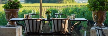 A luxurious terrace in a French vineyard