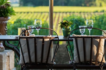 A luxurious terrace in a French vineyard