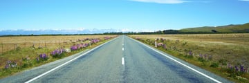 Wide roads through Mackenzie Country