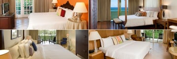 Mango Bay, (clockwise from top left): Standard Room, Penthouse Suite, Superior Room and Deluxe Room