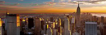 Sunset view of Manhattan