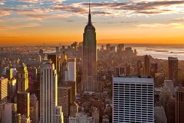 Sunset view of Manhattan