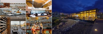 Mantaray's Restaurant by Day and Lilly Pond Terrace by Night at Mantarays Ningaloo Beach Resort 