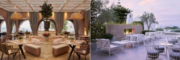 Comodo Italian restaurant, and outdoor lounging area at MarBella
