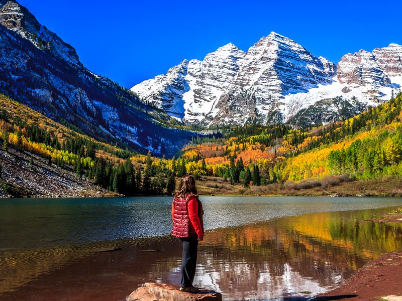 Admiring Maroon Lake, Colorado