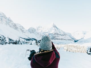 Showshoeing in Marvel Pass, Banff
