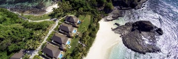 Matamanoa Island Resort, Aerial View of Bures and Beach