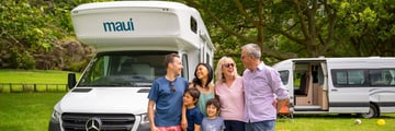 Family on a maui motorhome holiday in New Zealand
